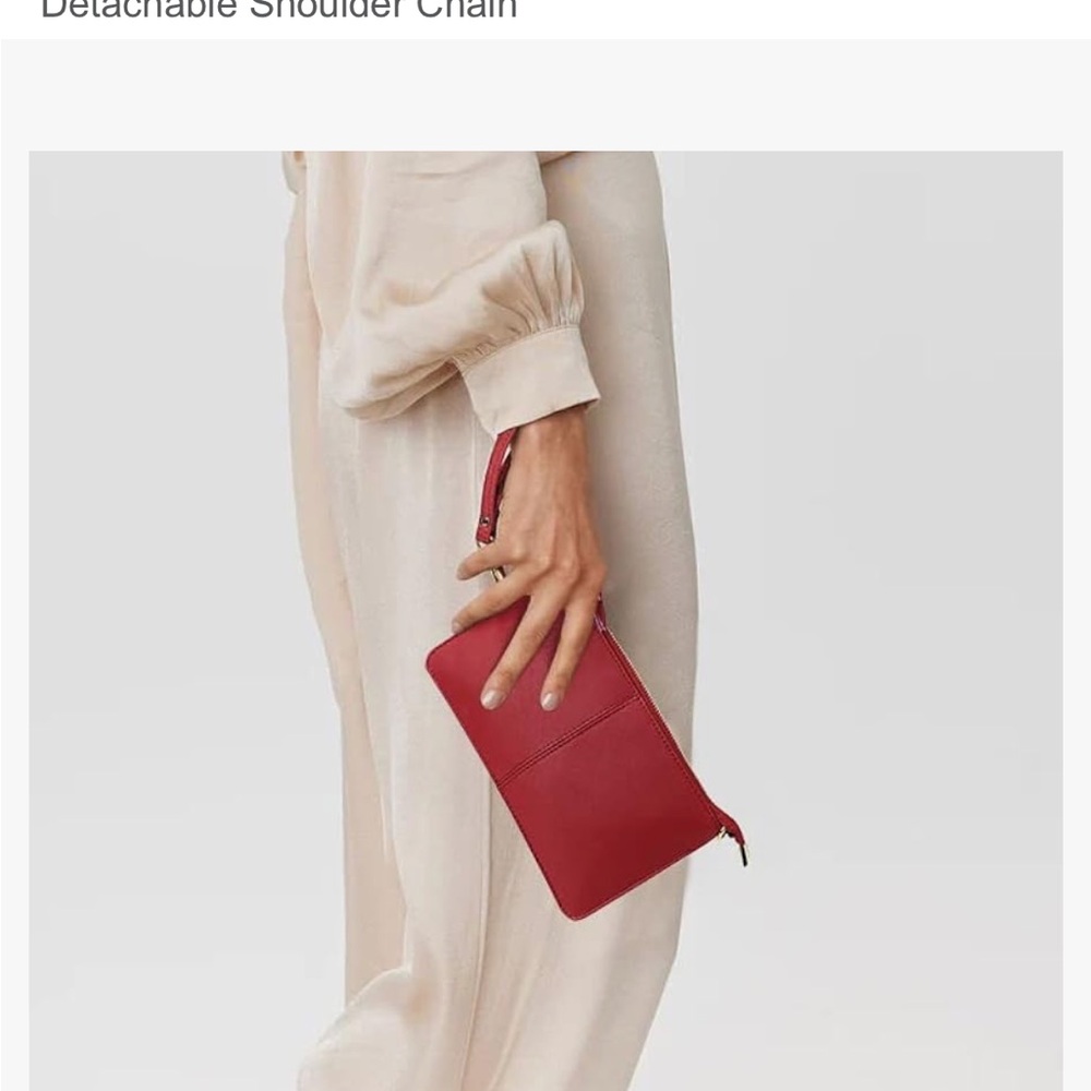 Uromee Vegan Leather  Red Clutch Wristlet